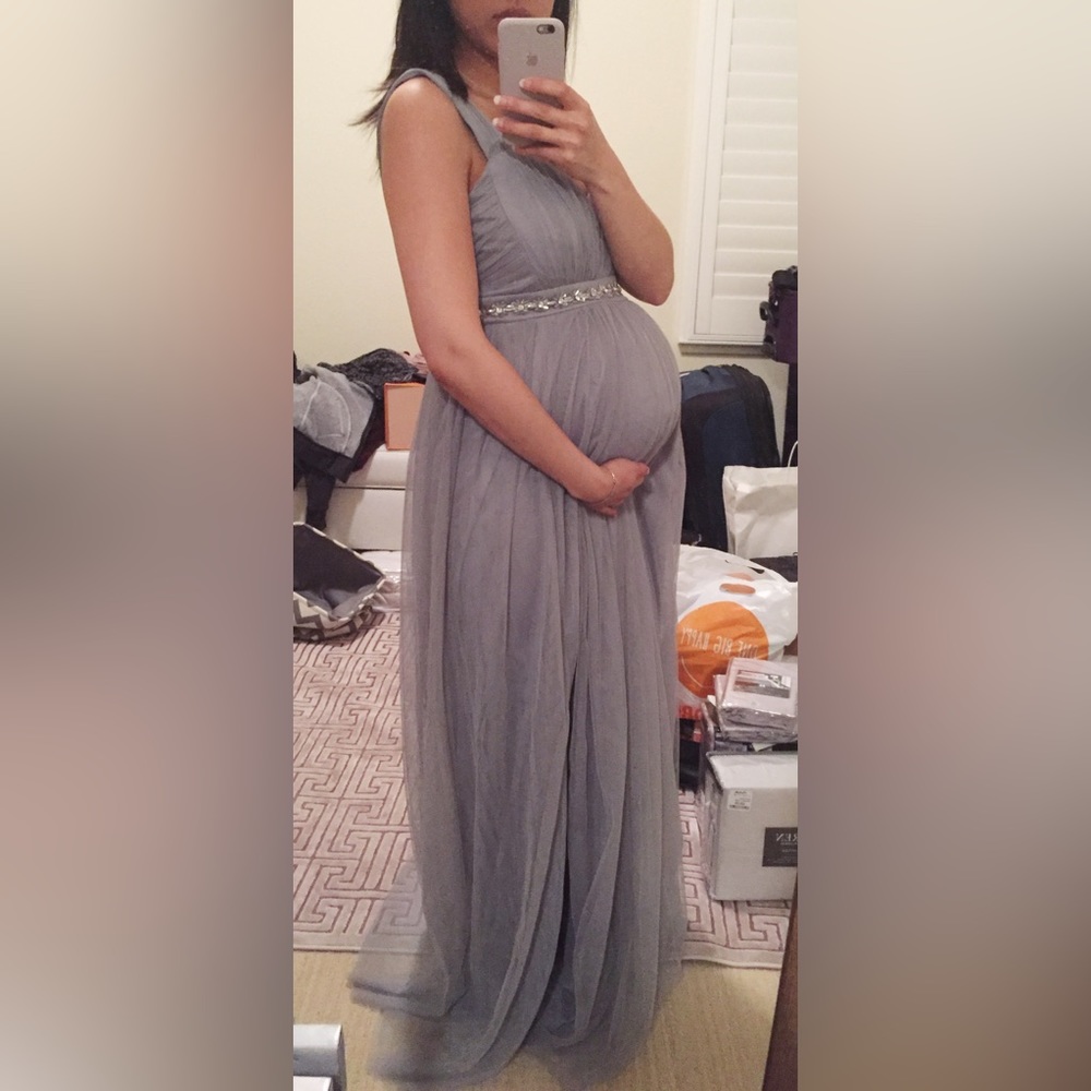 Little Mistress ASOS tulle grey photoshoot maternity dress size 6 small New nwt